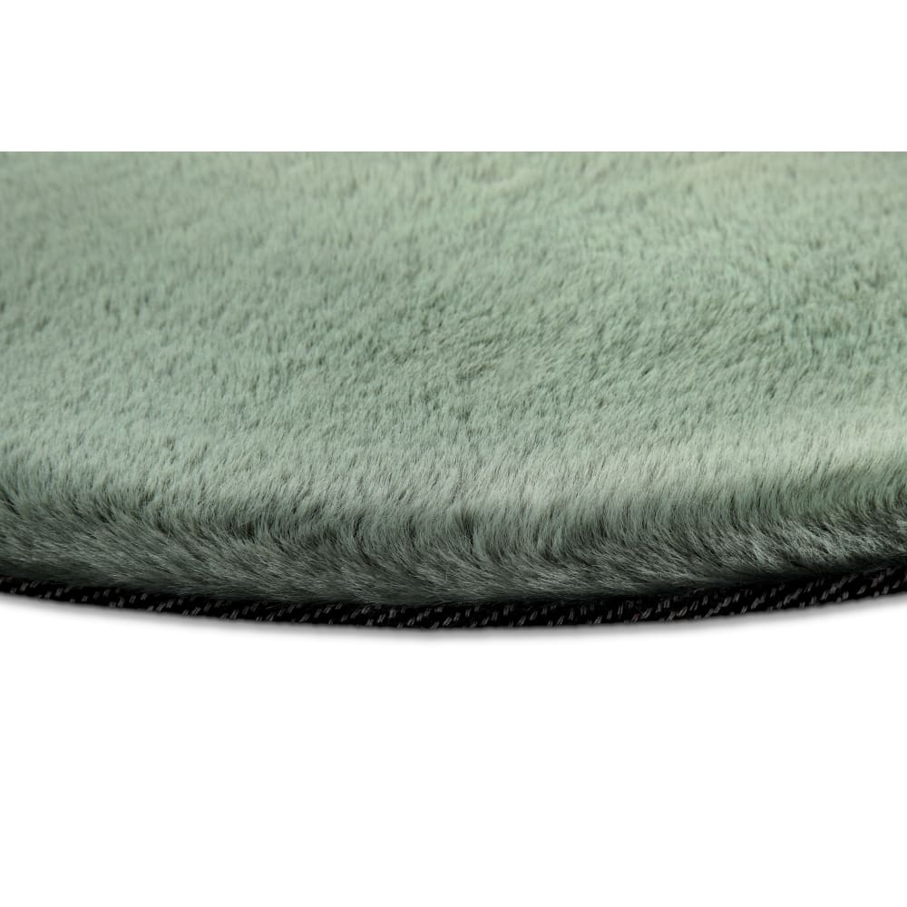 Tappeto Rotondo In Finta Pelliccia Di Coniglio, 80 Cm, Beige, Morbido E Antiscivolo, Lavabile In Lavatrice, Per Cameretta E Soggiorno