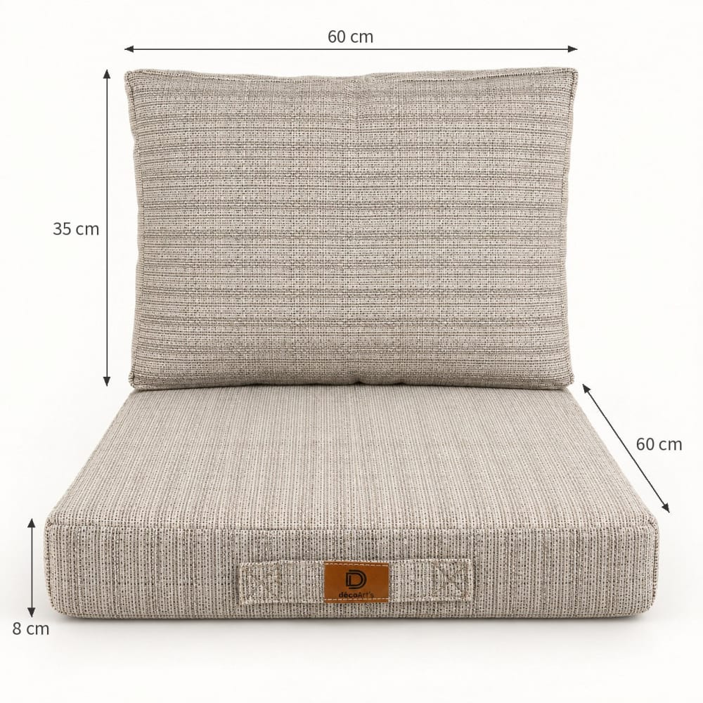 Cuscini Da Giardino In Cotone Sfoderabili - Set Schienale 55x45 E Seduta 40x45