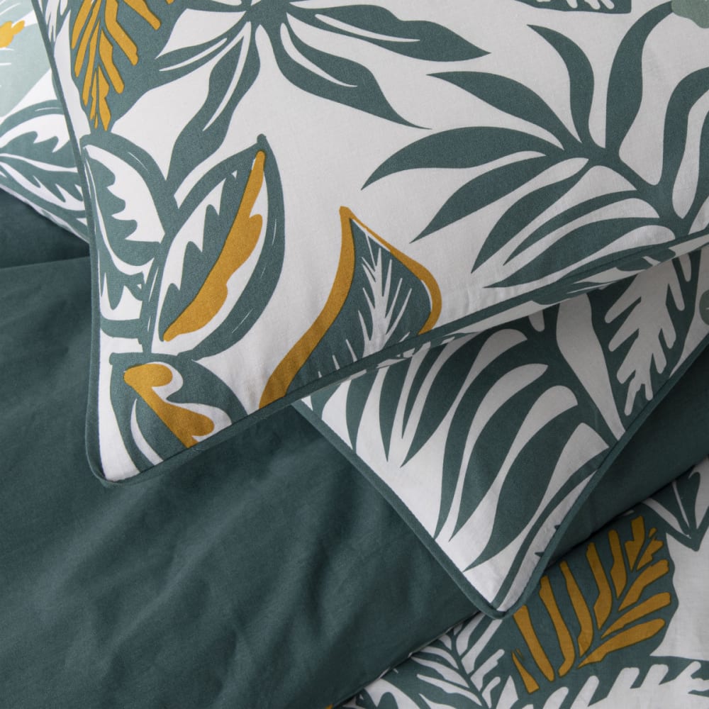 Parure de lit 2 personnes coton imprimé bleu 240x220cm Ondine | Maisons du Monde