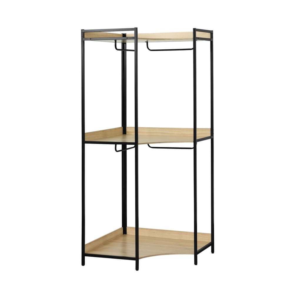 Étagère Penderie D’Angle Calicosy – 42x42x175 Cm – Dressing Ouvert Avec Barre & Étagères – Rangement Gain De Place Chambre, Entrée, Placard – Métal Robuste Design Moderne