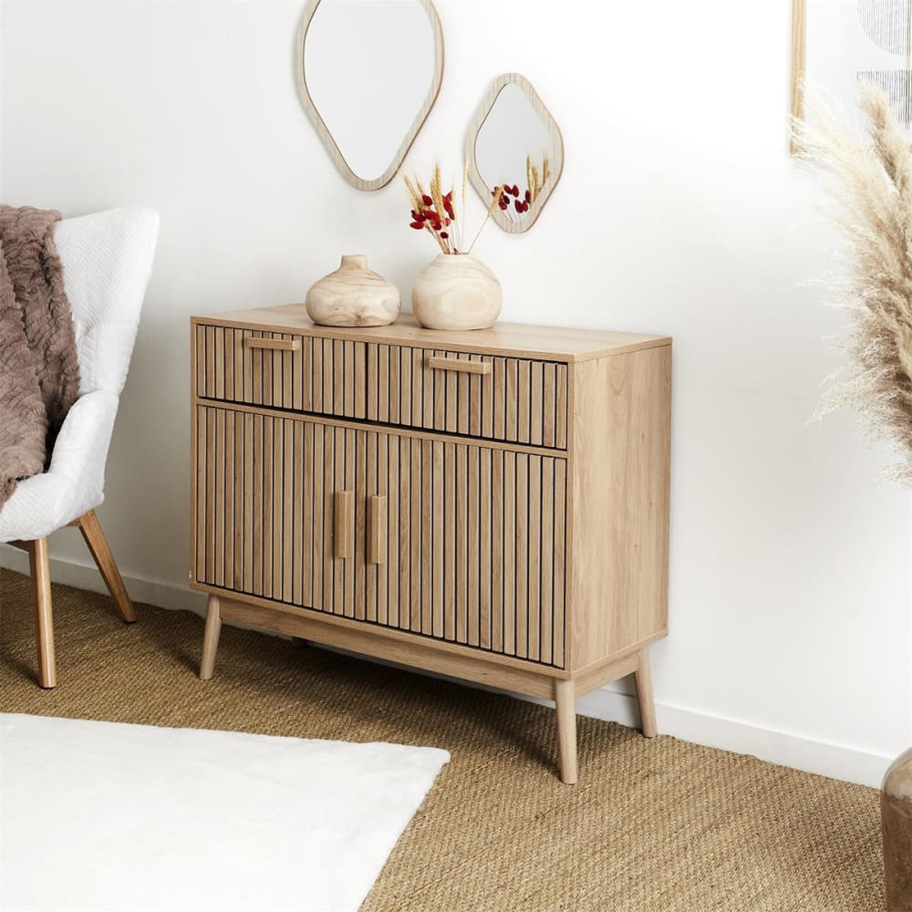 Schildmeyer Janne Buffet Haut Bois Pistache - Meuble Rangement 60,2 X 33 X 103,9 Cm