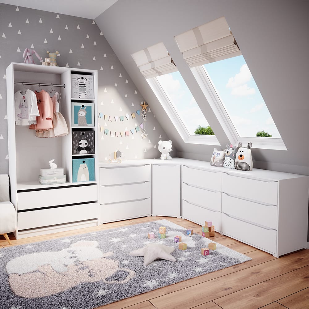 trendteam smart living Armoire de la Chambre des Enfants avec Beaucoup d' espace de Rangement, Blanc, 141 x 192 x 209 cm trendteam smart living Armoire de la Chambre des Enfants avec Beaucoup d' espace de Rangement, Blanc, 141 x 192 x 209 cm