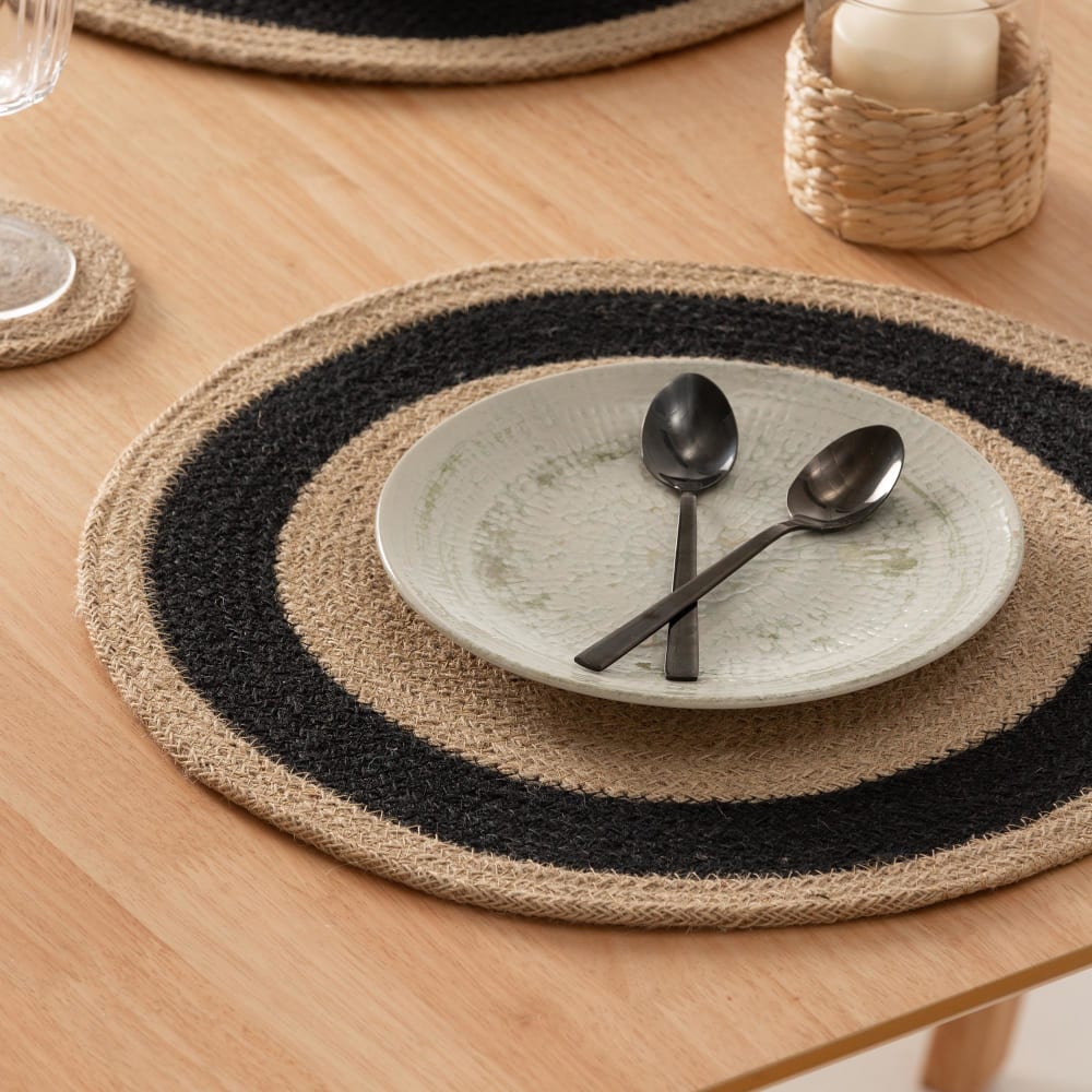 2er-Set Jute Tischsets rund 38x38 cm Yulaya