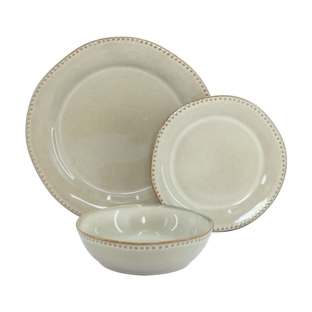 Wintem Set Piatti 18 Pezzi Quadrati In Porcellana Con Decoro Gracilis – Design Moderno Per 6 Persone