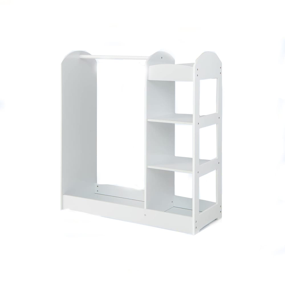 GOPLUS Armoire de Rangement Enfant avec Miroir, Garde-Robe avec 4