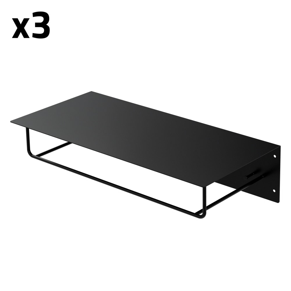 Appendiabiti Da Parete Moderno Con 7 Ganci In Acciaio Nero, Lunghezza 56 Cm, Per Ingresso, Camera E Bagno - 2