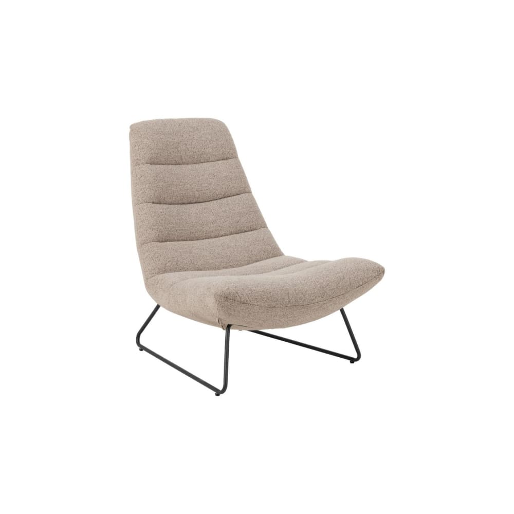 Fauteuil lounge en tissu bouclette beige