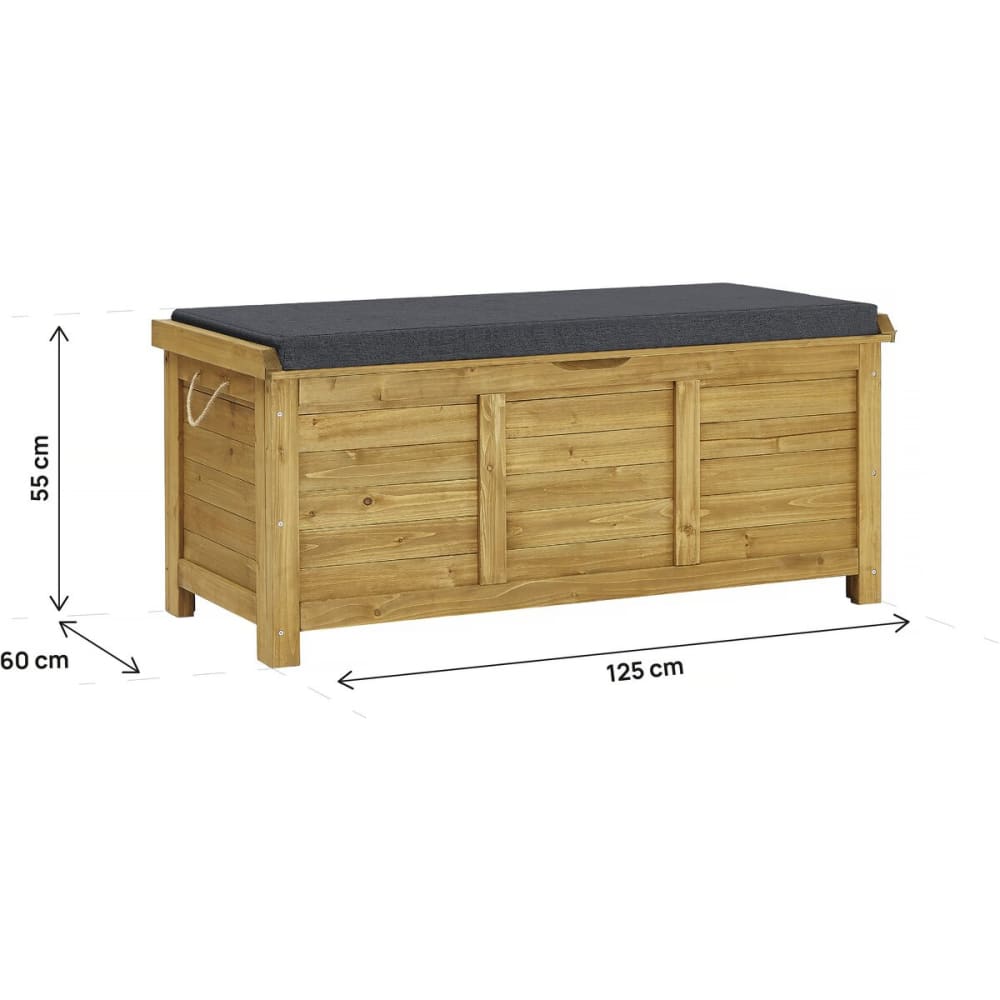 Gartentruhe aus Holz 125 x 60 x 54 cm Braun Gana