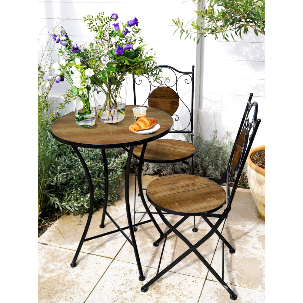 Bistroset mit 2 Stühlen mit Mosaik Design, scheunen-holz-stil Amélie