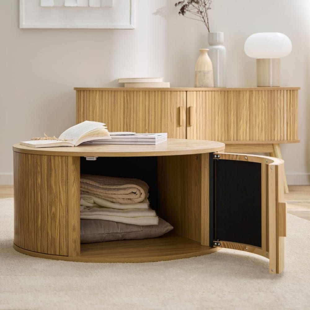 Couchtisch Runder mit Stauraum D75 cm - Ernest