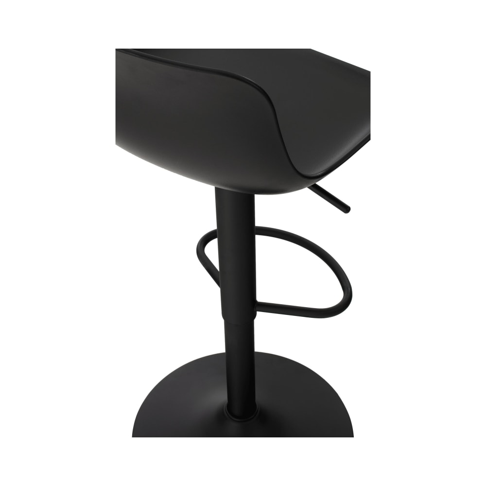 Lot De 2 Tabourets De Bar Almada En Plastique - Chaises Réglables En Hauteur Avec Support Métal Trompette Noir