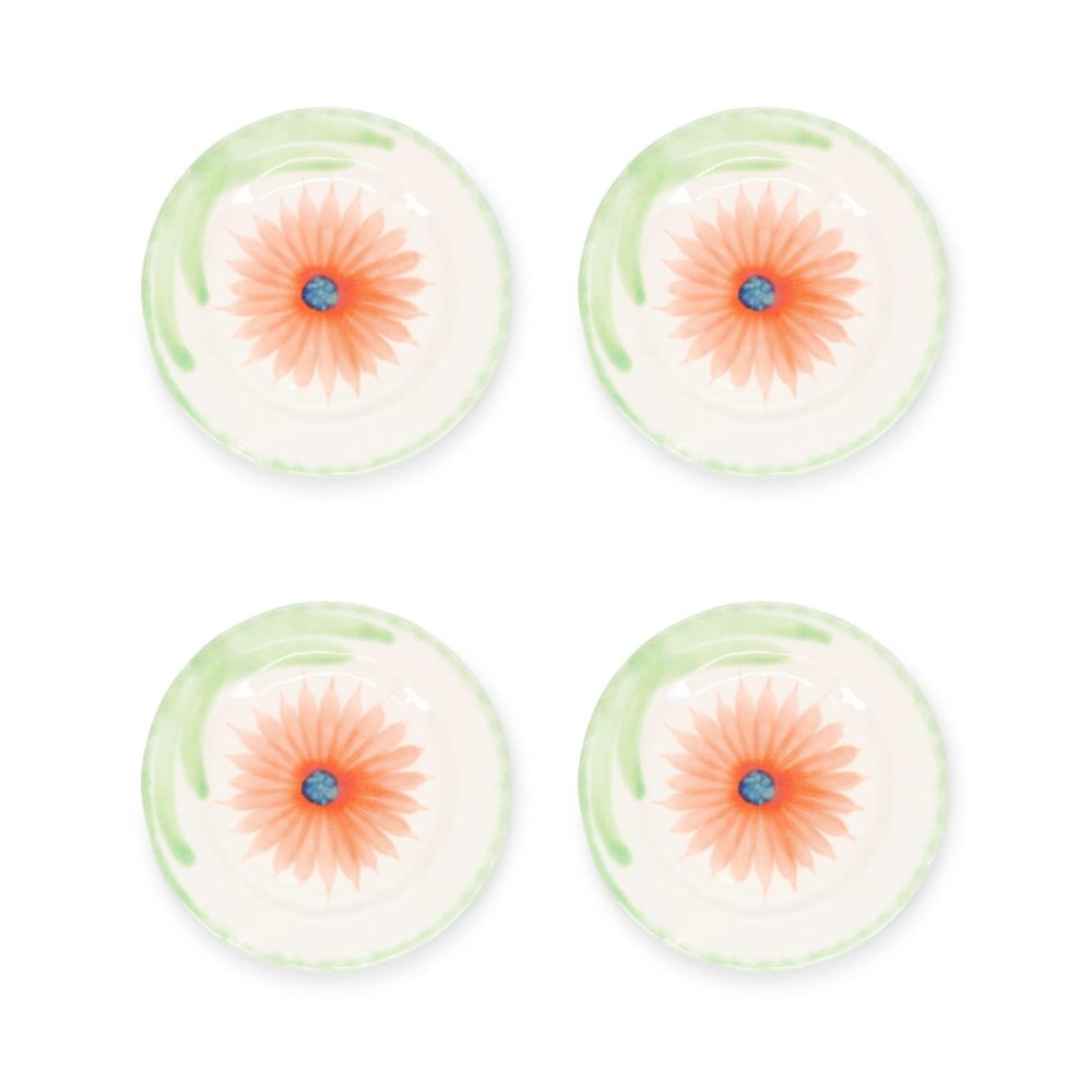 Ensemble de 4 assiettes plates inspiration florale motif