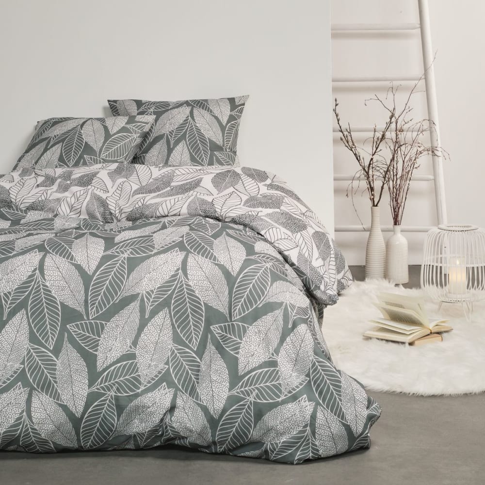 Parure De Draps 4 Pièces En Flanelle Douce - Motif Fleuri Gris Pétale Pour Lit 140/160 Cm