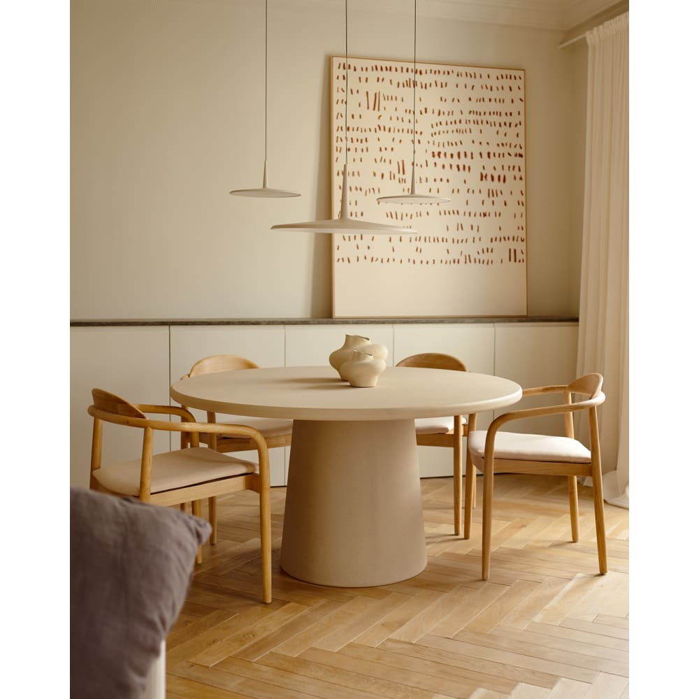 Esstisch Rund aus Mikrozement, 160cm Mocca