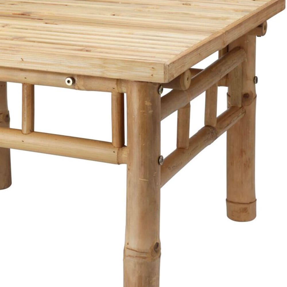 Table Basse Exotique Maisons Du Monde - 130x70x40cm, Bois Massif Teck Et Bambou (neuf)