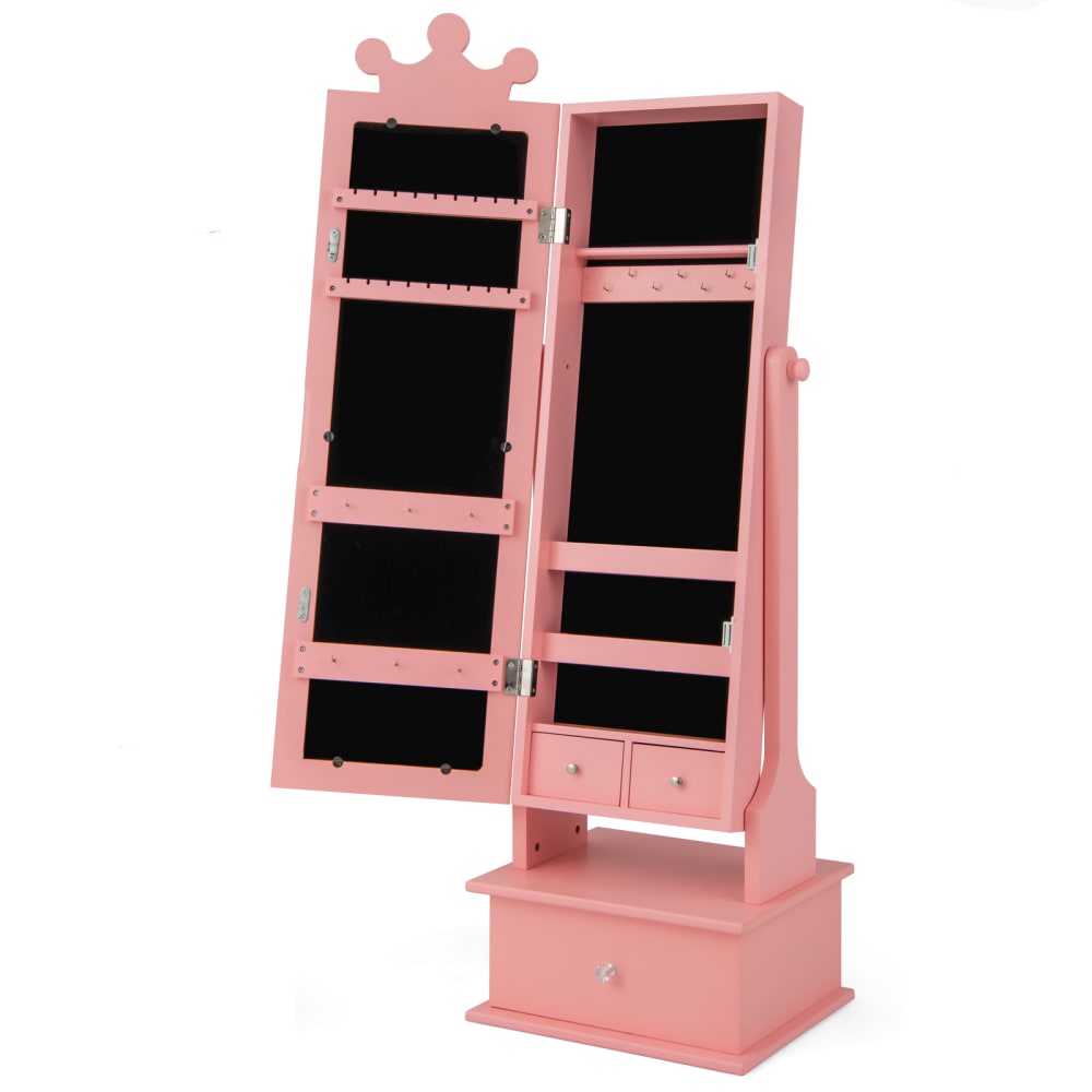 Kosmetikschrank aus Holz 34x30x103cm, Rosa