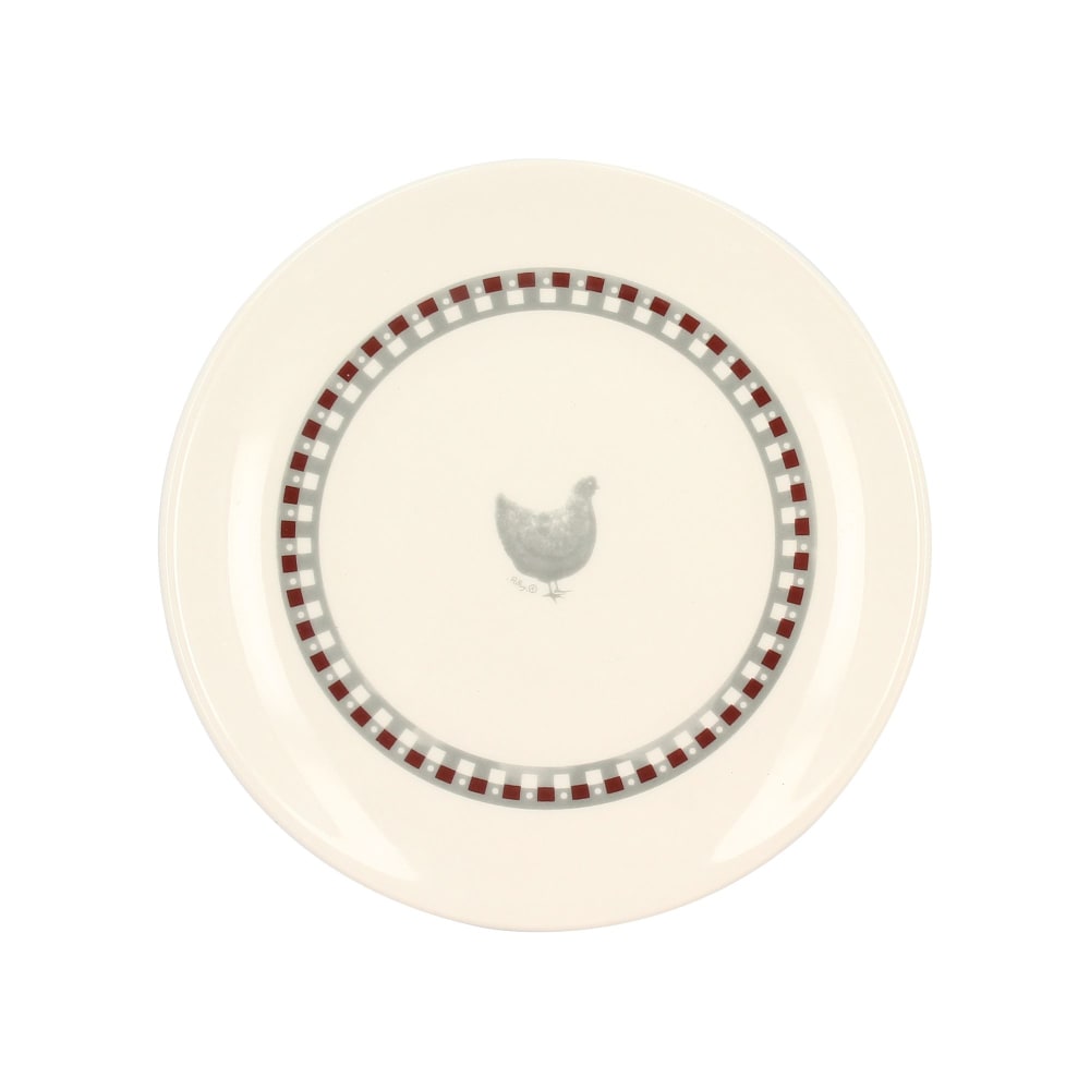 Assiette Plate Grès Pola - Motif Poule Décoratif - Diamètre 27 Cm - Va Au Lave-vaisselle