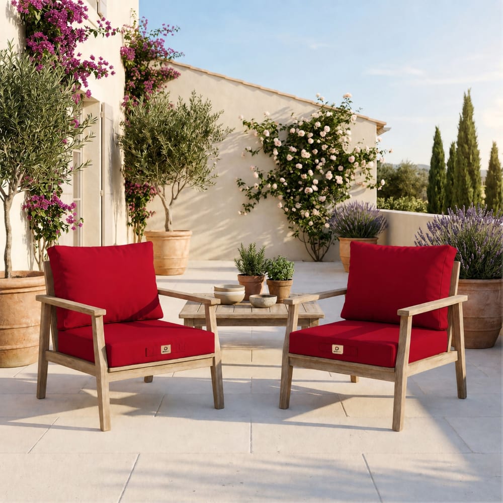 Kissen für Gartenlounge abziehbar 60x70cm Rot Solaris
