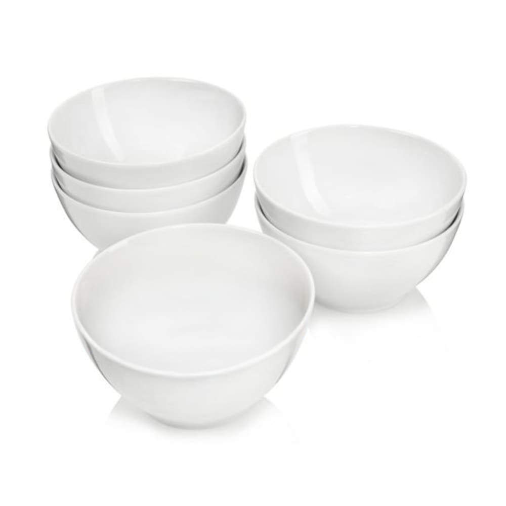 6er Set Suppenschale aus Porzellan, weiß Sunfort