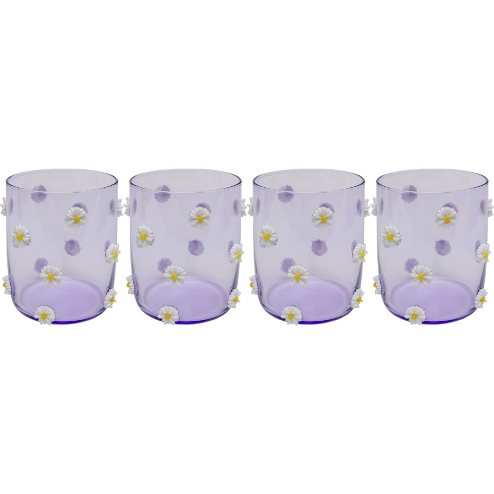 Lot De 4 Verres à Eau Carrés Élégants En Verre Borosilicate - Gourdes à Lait, Champagne, Cocktails Et Thé - Design Moderne Noir