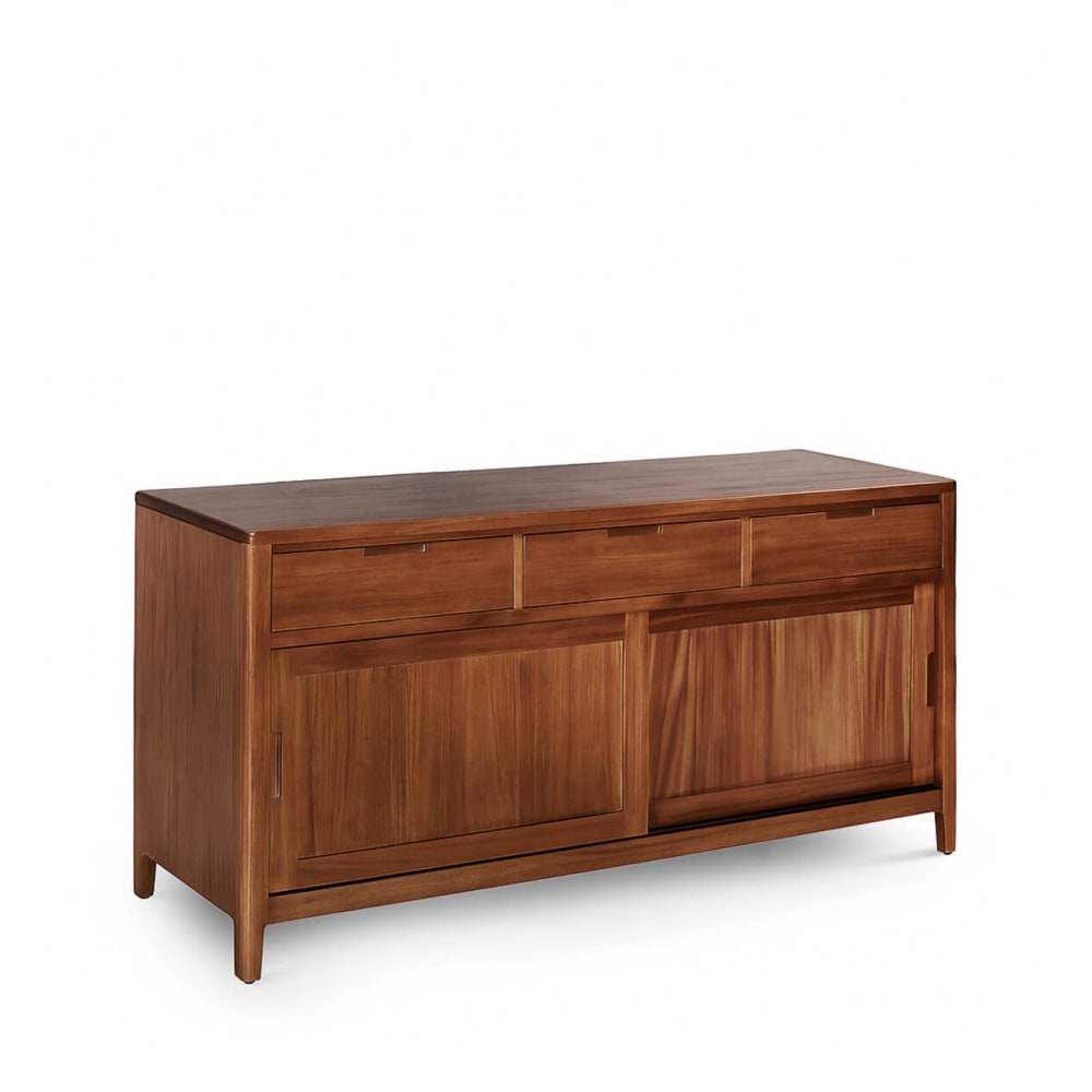Credenza Buffet In Legno OS COR388 Serie Cottage | 3 Ante E 3 Cassetti | Colore Marrone Corona | Pino Massiccio