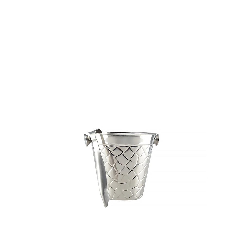 Secchiello Porta Ghiaccio In Acciaio Inox Con Coperchio In Bambù E Pinza - Capacità 1,3L, Doppia Parete - 2