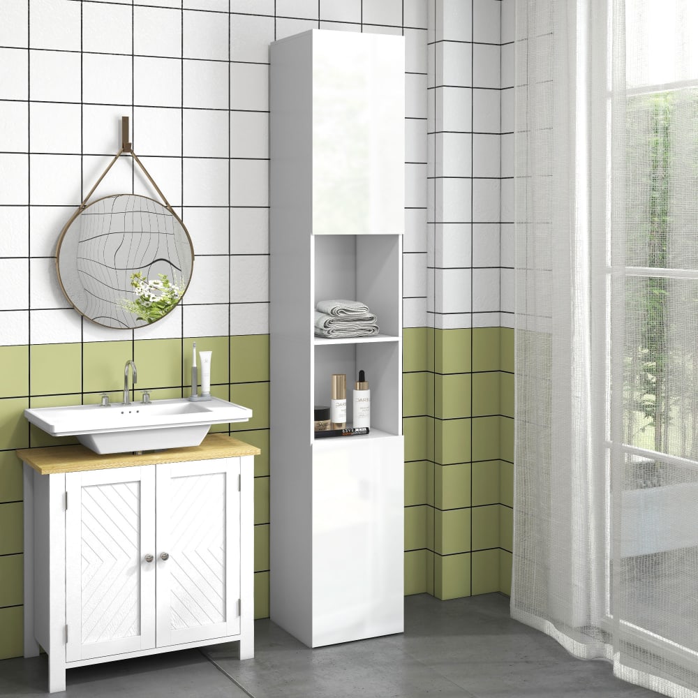 SoBuy Meuble Colonne de Salle de Bain, Armoire Toilette Haute, Meuble
