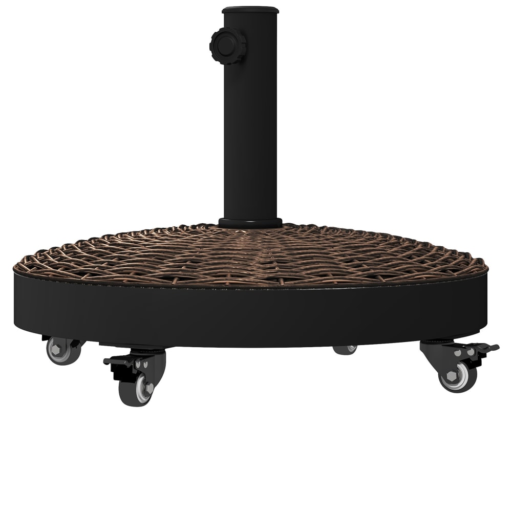 Relaxdays Pied De Parasol Demi-Rond Lourd 10kg - Support Stable Pour Jardin Et Balcon, Marron Vintage