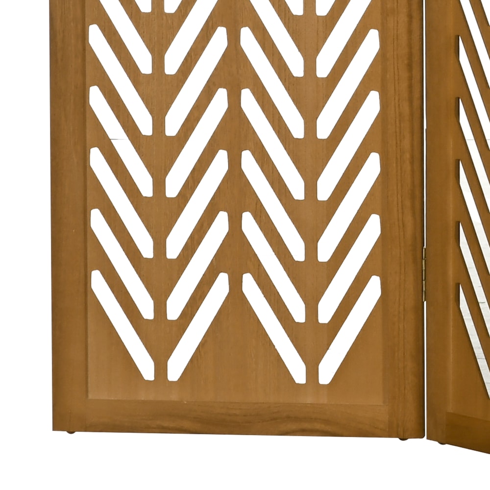 HOMCOM Paravent En Bois Ajouré 4 Panneaux Pliable - Séparateur De Pièce Naturel Élégant 160 X 170 Cm
