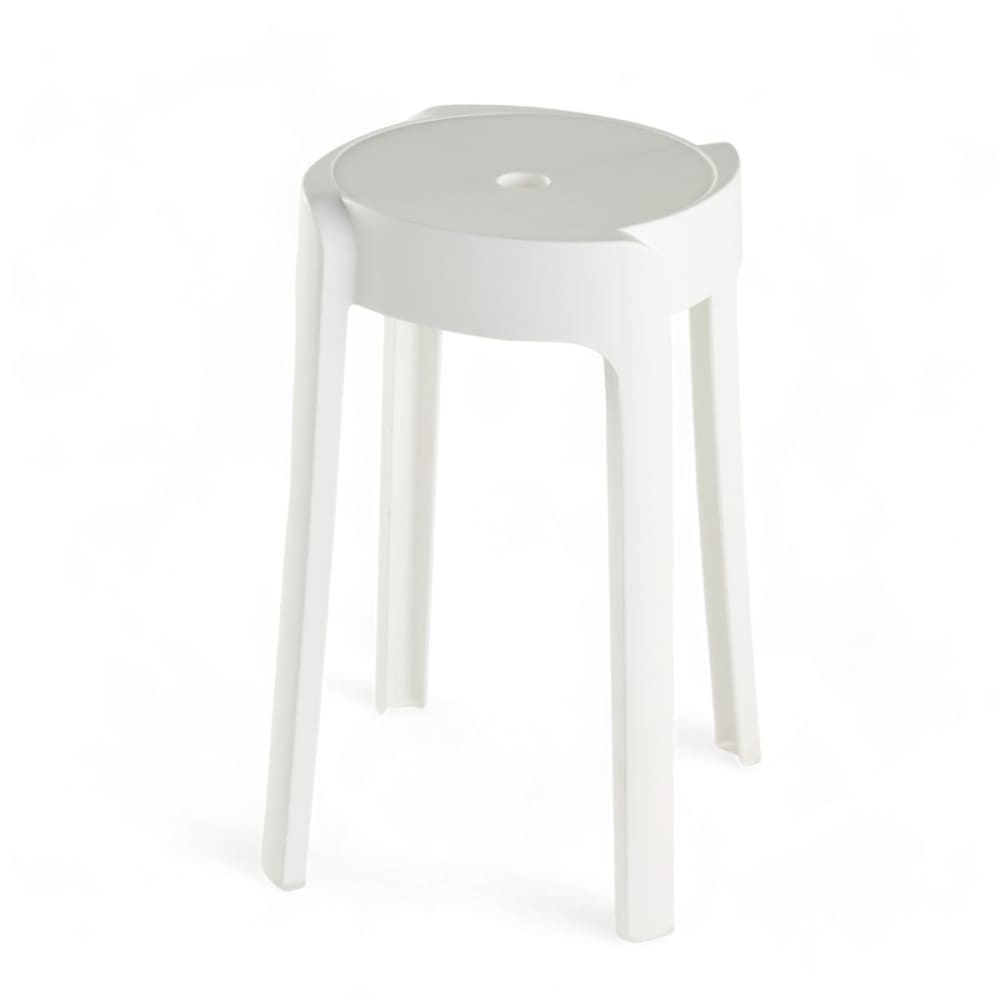 Giganplast Tabouret Plastique Antidérapant Blanc - Fabriqué En Italie