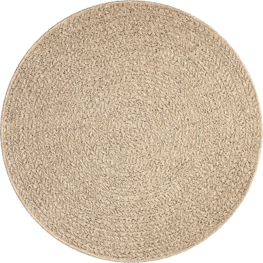 Teppich Indoor Outdoor Jute Optik Terrasse - Nature - 120 cm, Rund Kansas