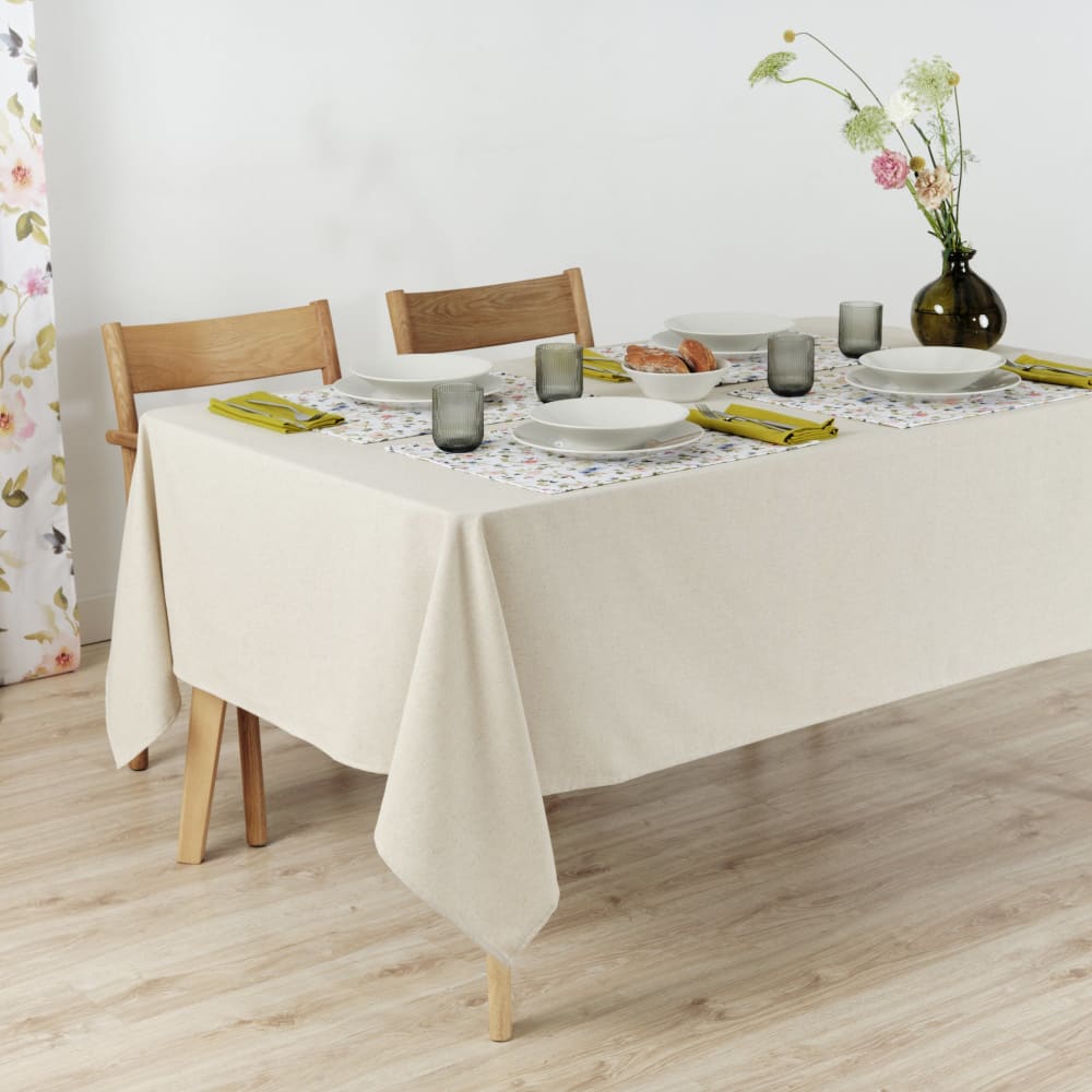 Tovaglia Per Salotto Cucina In Miros Misto Cotone Made In Italy Miller Rp 90x90 Beige