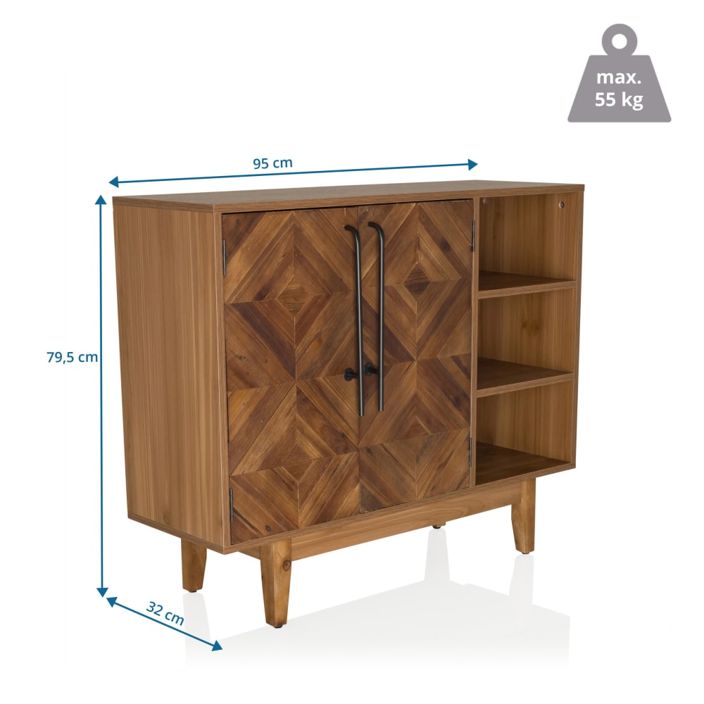 Kommode aus Holz, Holzfarben dunkel Santjago wood l