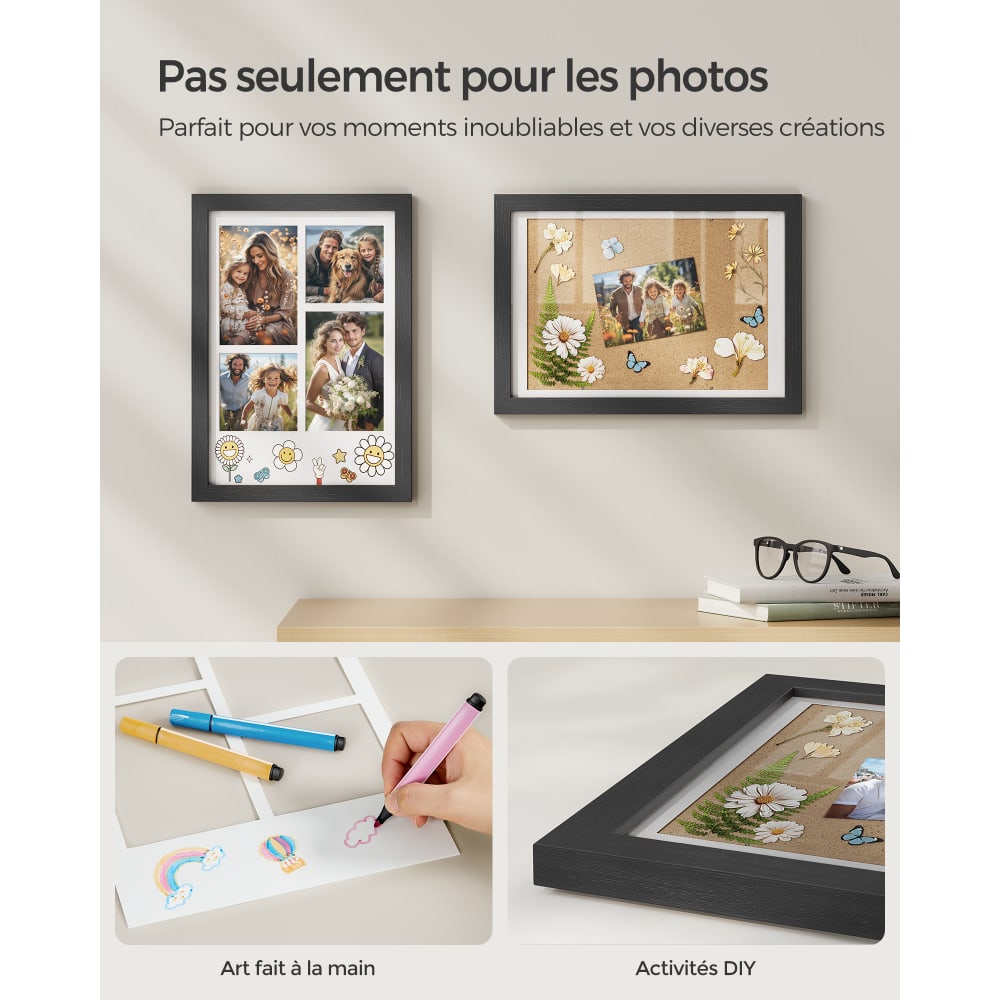 AVEAX Cadre photo 20,3 x 25,4 cm avec affichage pour 4x6