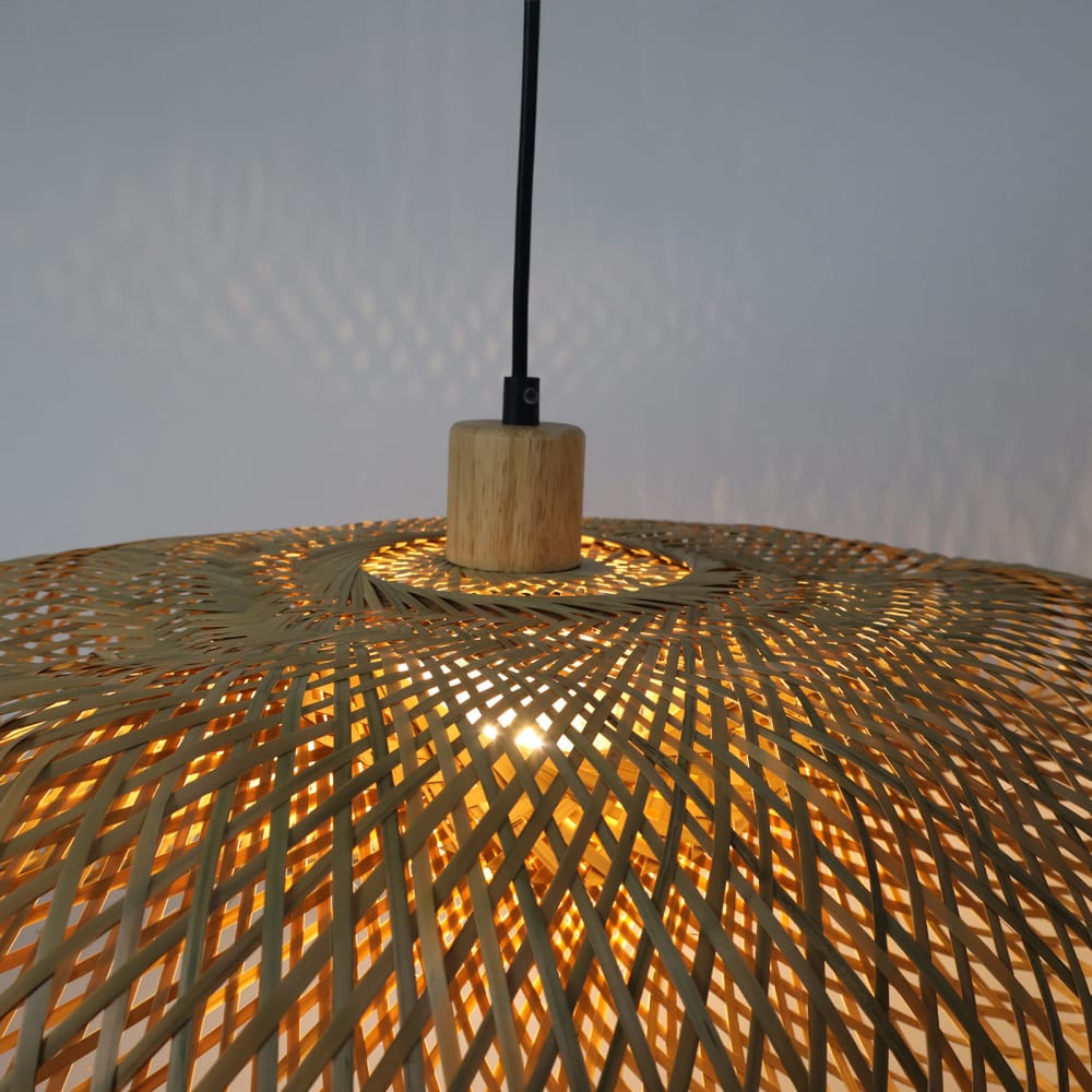 Hngelampe aus Bambus und schwarzem Rattan 59 cm E27 | Maisons du Monde