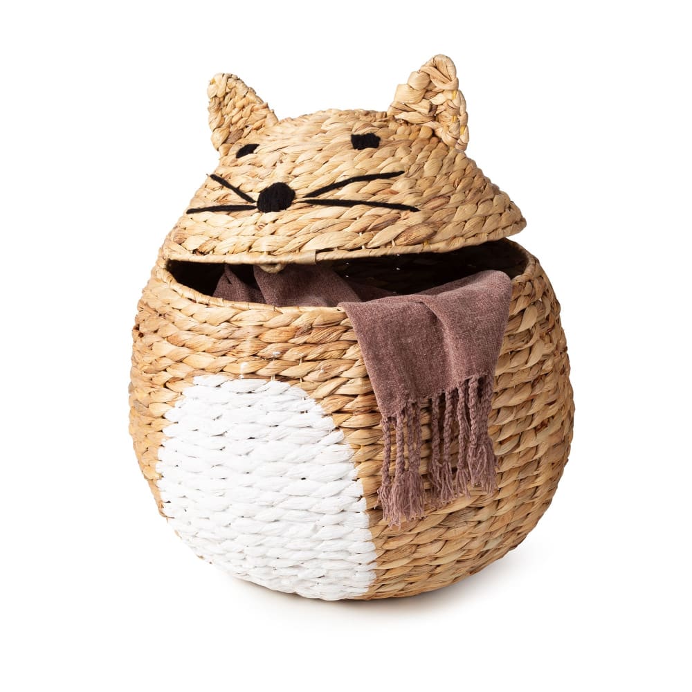 Panier D'Escalier En Jacinthe D'Eau Naturelle 20L Avec Poignée - Rangement Pratique Et Écologique