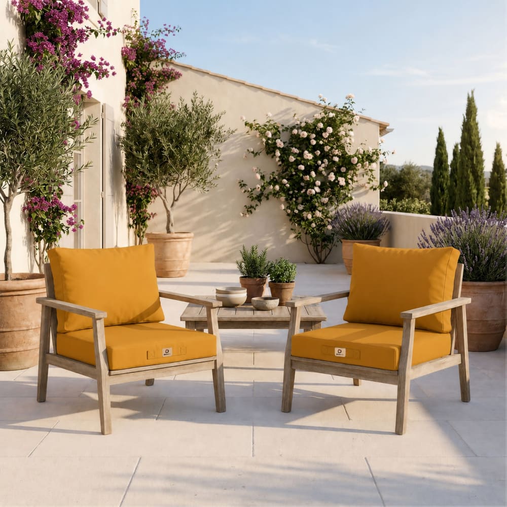 Kissen für Gartenlounge abziehbar 60x70cm Gelb Solaris