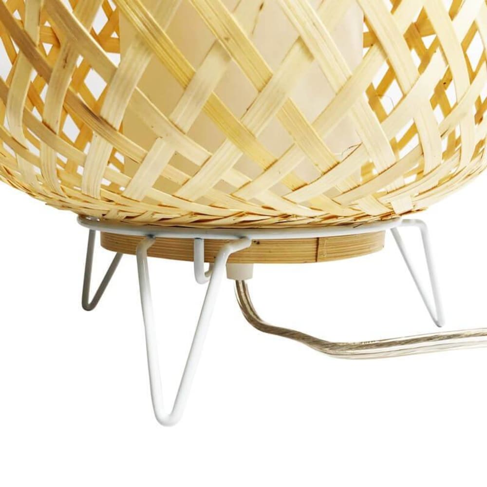 Lampe aus Bambus mit Lampenschirm aus Mimbre, E27, mit Diffusor | Maisons  du Monde