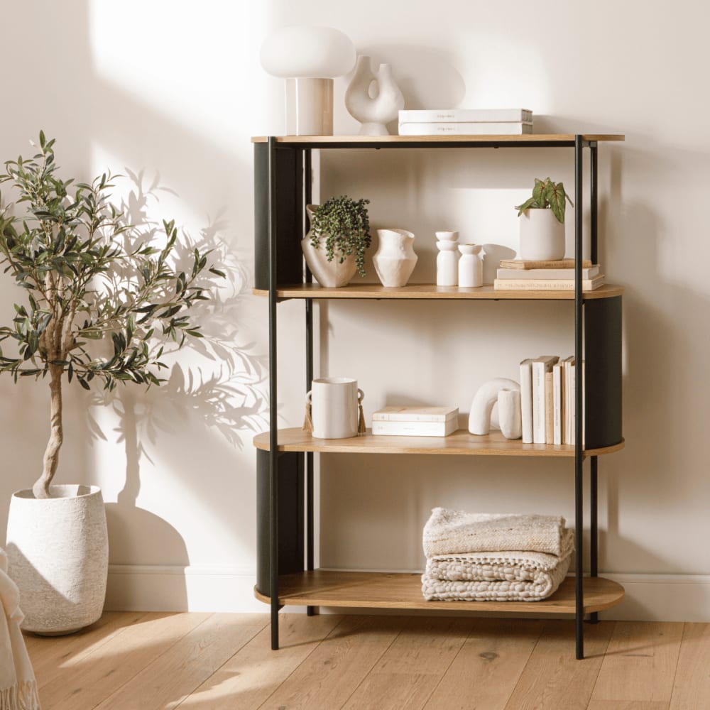 Regal mit 4 Ebenen in Holzoptik Eklo