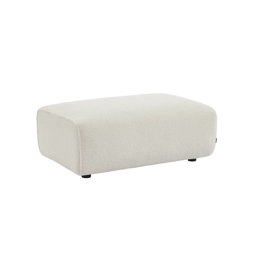 Sitzhocker, Fußhocker mit Bouclébezug für 3-Sitzer Sofa Wallas bouclé