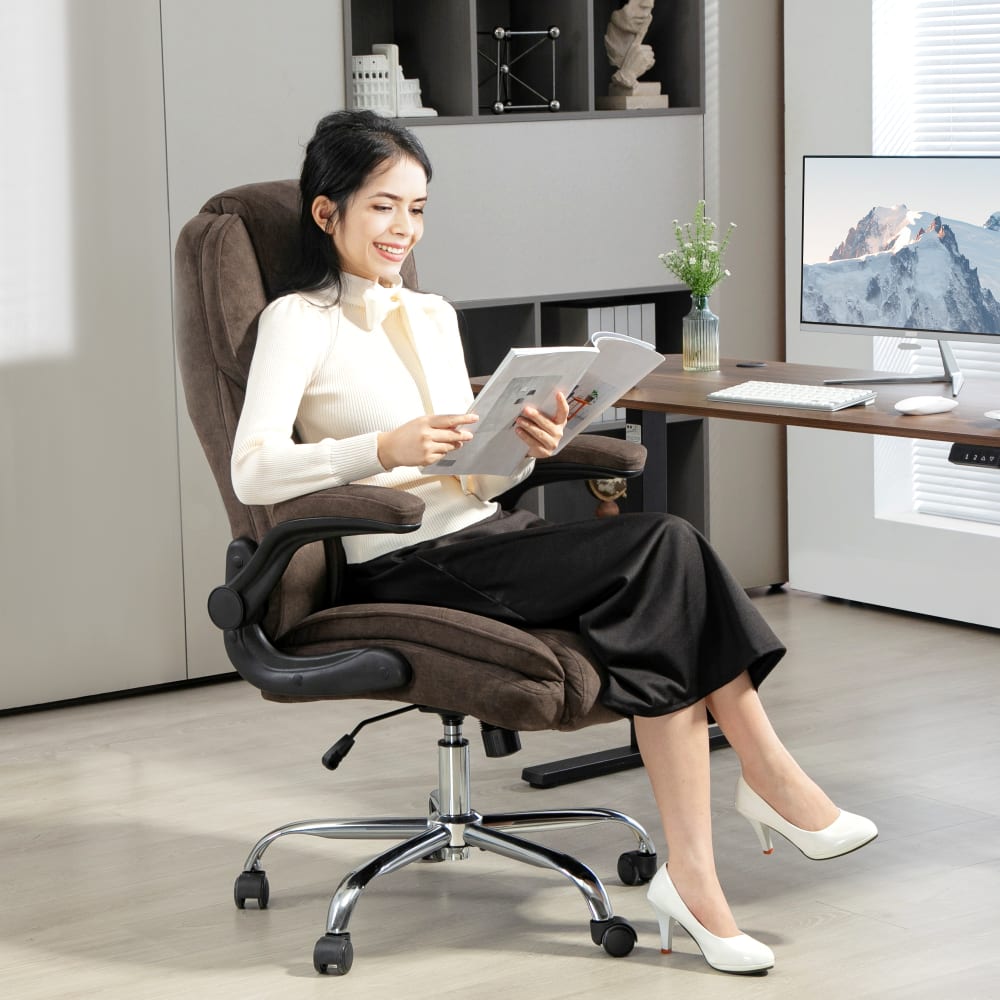 Chaise Travail Marron Fauteuil De Bureau HOMCOM Chaise Coiffeuse Pivotante - Hauteur Réglable, Fonction Bascule, Revêtement Synthétique Marron Chaise Travail Marron Fauteuil De Bureau HOMCOM Chaise Coiffeuse Pivotante - Hauteur Réglable, Fonction Bascule, Revêtement Synthétique Marron