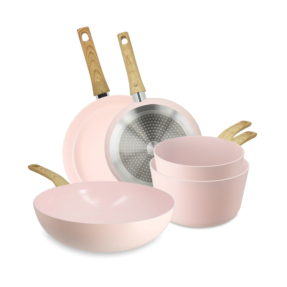 Batterie de cuisine 5 pièces céramique rose - tous feux Colorama | Maisons du Monde Batterie de cuisine 5 pièces céramique rose - tous feux Colorama | Maisons du Monde