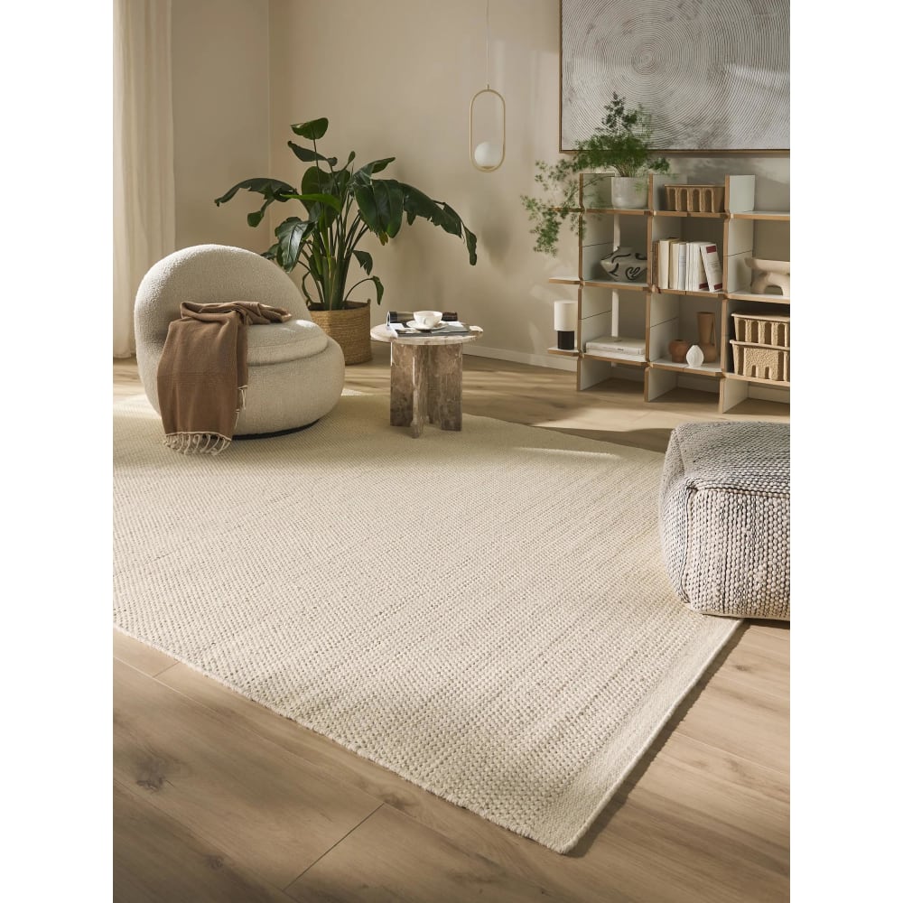 Wollteppich weiß 200x300 Rocco