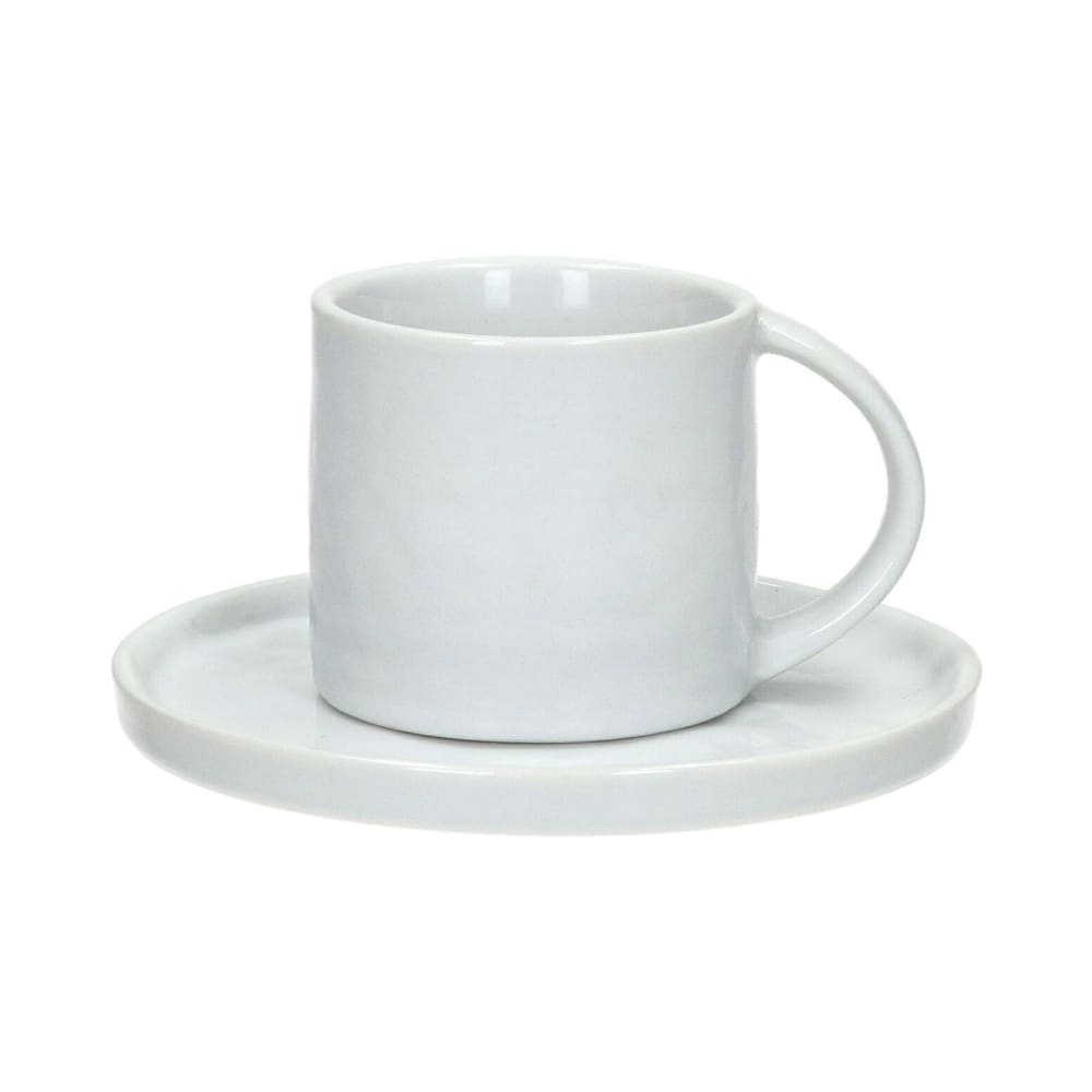 Tasse + sous-tasse à café en porcelaine blanche 200 ml - ORCA, Dakar