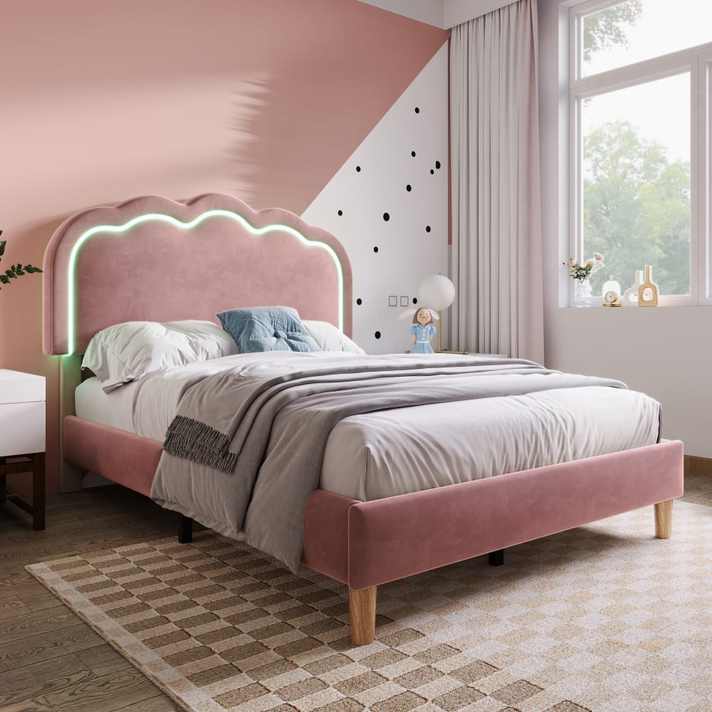 Idemon Lettino Imbottito A LED 90x200 Cm: Letto Singolo Con Corona E Luci Per Bambini - 3