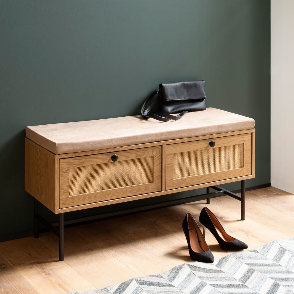 Schuhbank aus Spanplatte, 100 cm braun