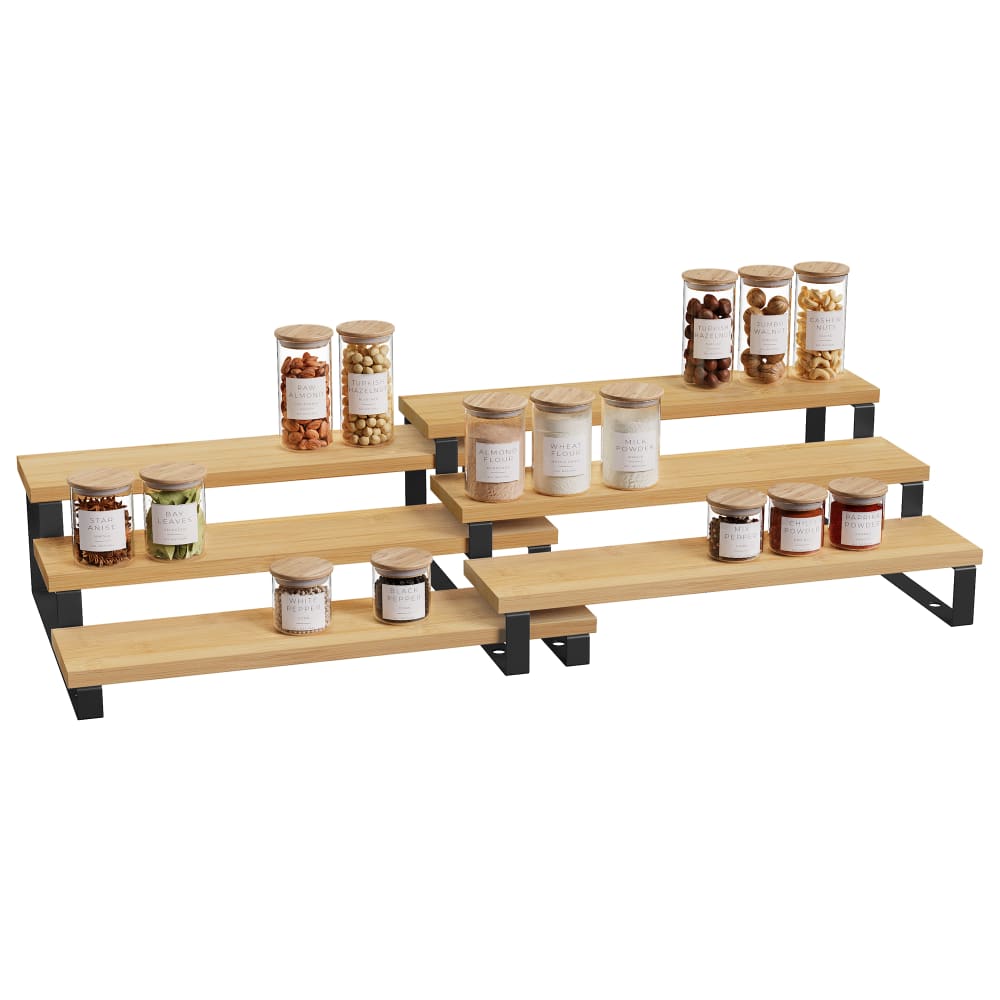 Organizer Per Stazione Del Caffè In Legno E Ferro A 2 Livelli | Con Cassetto Estraibile, 37x25x33 Cm