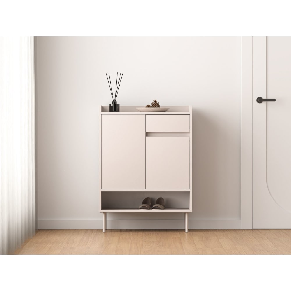Schuhschrank mit Fächern und Schublade, Kaschmirgrau, 70 cm Dioce