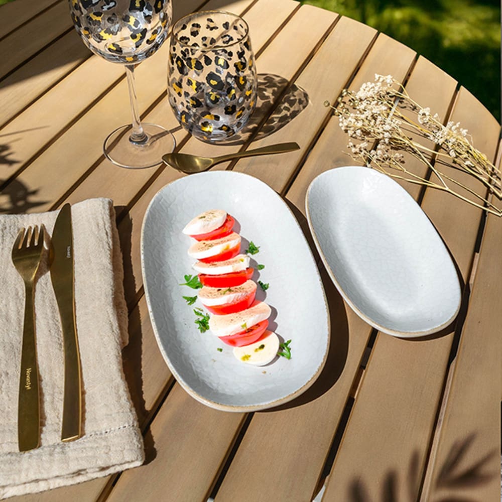 Lot de 2 plateaux rectangulaires en céramique pour salle de bain, cosmétiques, mouchoirs, bougies, serviettes, plantes, bijoux, bague, commode, parfum, shampooing (grand