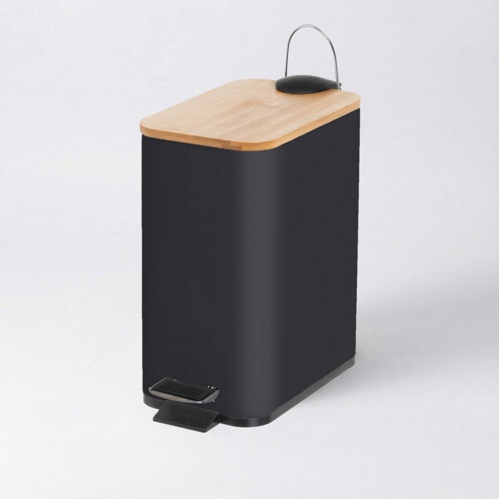 5five Poubelle/poubelle A Pedale Aspect Marbre - Blanc - 3l - Metal/bambou 5five Poubelle/poubelle A Pedale Aspect Marbre - Blanc - 3l - Metal/bambou